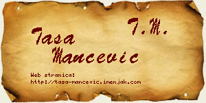 Tasa Mančević vizit kartica